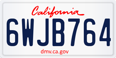 CA license plate 6WJB764