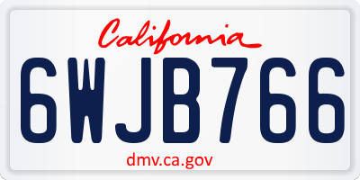 CA license plate 6WJB766