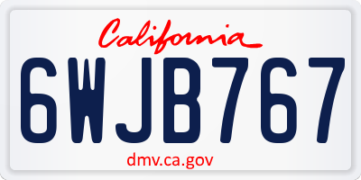 CA license plate 6WJB767