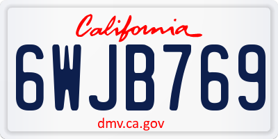 CA license plate 6WJB769