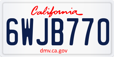 CA license plate 6WJB770