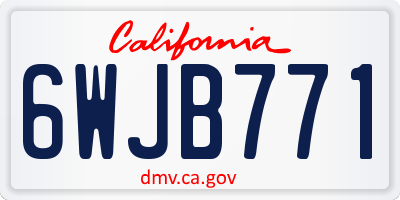 CA license plate 6WJB771