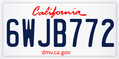 CA license plate 6WJB772