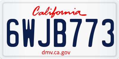 CA license plate 6WJB773