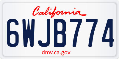 CA license plate 6WJB774