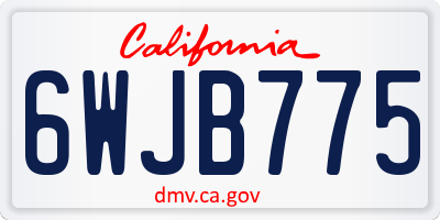 CA license plate 6WJB775