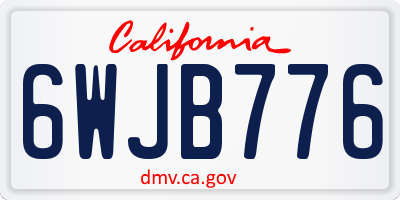 CA license plate 6WJB776