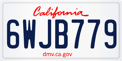 CA license plate 6WJB779