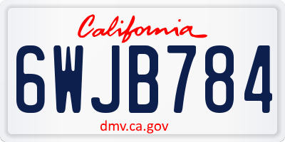 CA license plate 6WJB784