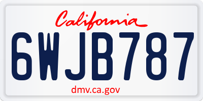 CA license plate 6WJB787