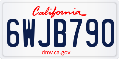 CA license plate 6WJB790
