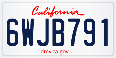 CA license plate 6WJB791