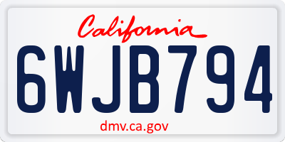 CA license plate 6WJB794