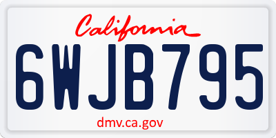 CA license plate 6WJB795
