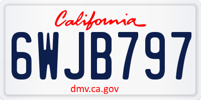 CA license plate 6WJB797