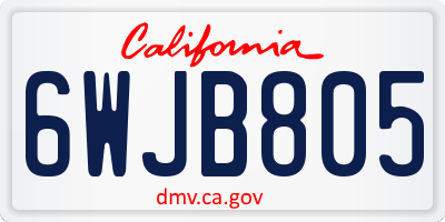 CA license plate 6WJB805