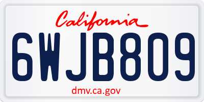 CA license plate 6WJB809