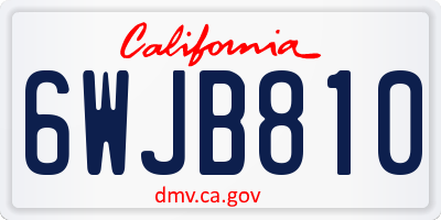 CA license plate 6WJB810