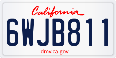 CA license plate 6WJB811