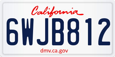 CA license plate 6WJB812