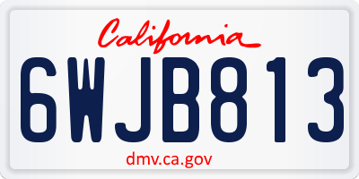 CA license plate 6WJB813
