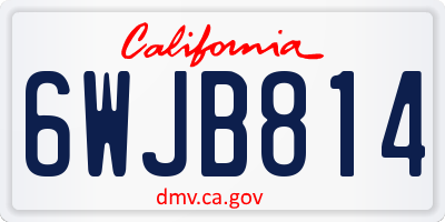 CA license plate 6WJB814