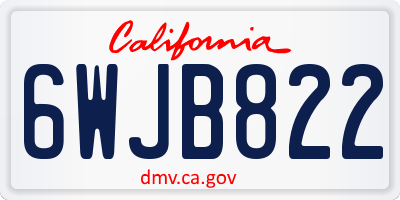 CA license plate 6WJB822