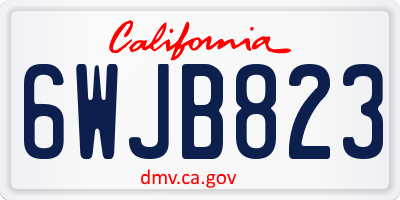 CA license plate 6WJB823