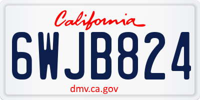CA license plate 6WJB824