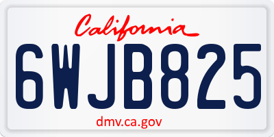 CA license plate 6WJB825