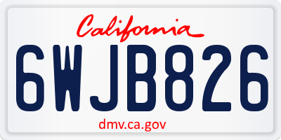 CA license plate 6WJB826
