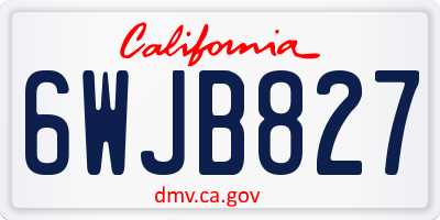 CA license plate 6WJB827