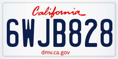 CA license plate 6WJB828