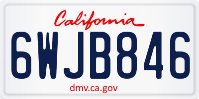CA license plate 6WJB846