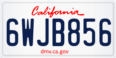CA license plate 6WJB856