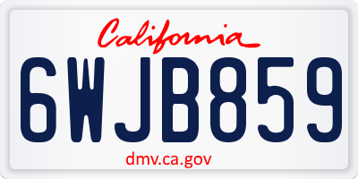 CA license plate 6WJB859