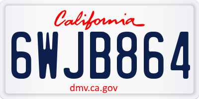 CA license plate 6WJB864