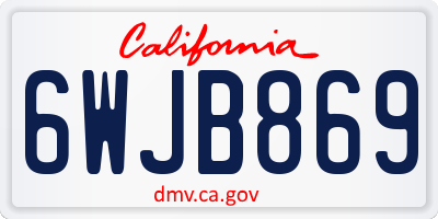 CA license plate 6WJB869