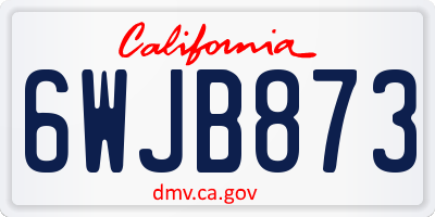 CA license plate 6WJB873