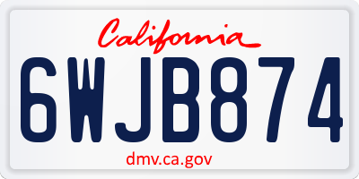 CA license plate 6WJB874