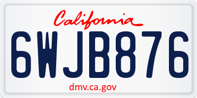 CA license plate 6WJB876