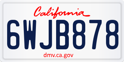CA license plate 6WJB878