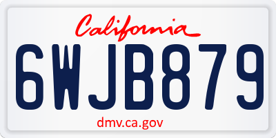 CA license plate 6WJB879