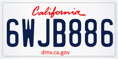CA license plate 6WJB886