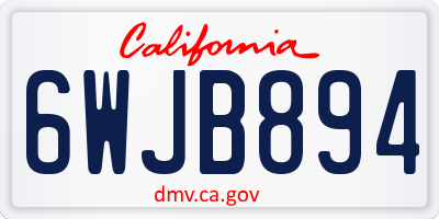CA license plate 6WJB894
