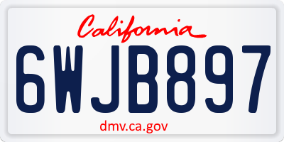 CA license plate 6WJB897