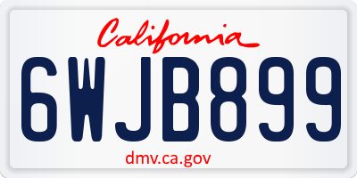 CA license plate 6WJB899