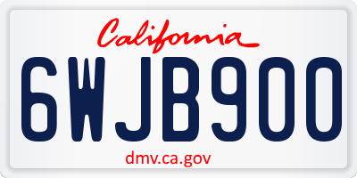 CA license plate 6WJB900