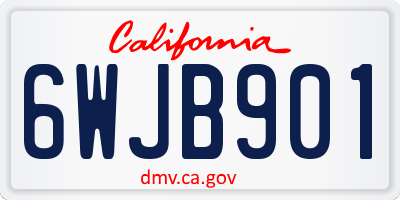 CA license plate 6WJB901