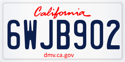 CA license plate 6WJB902